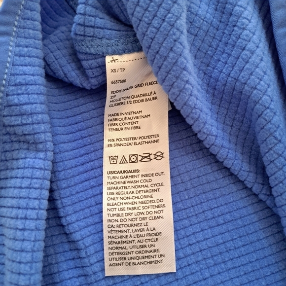 Eddie Bauer Activator Grid Fleece Half Zip Pullover Blue Women's XS Active Top - Picture 12 of 16